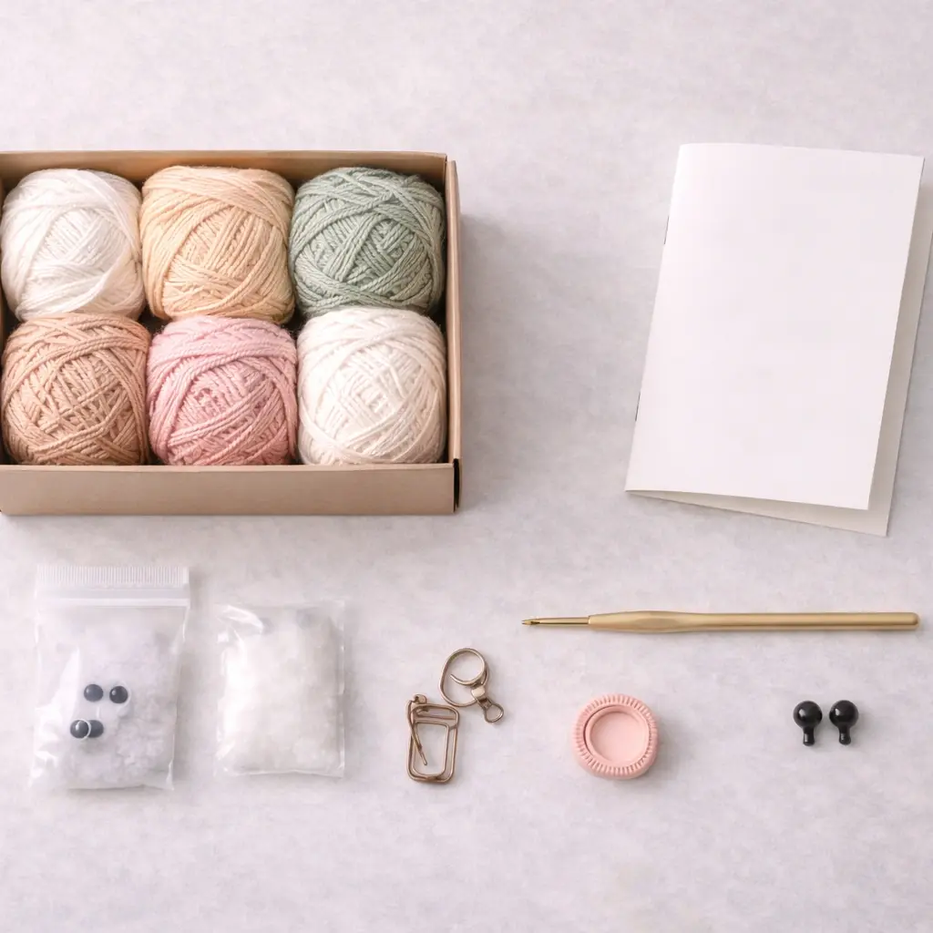 OEM DIY crochet kit systems with packaging and coordinated components
