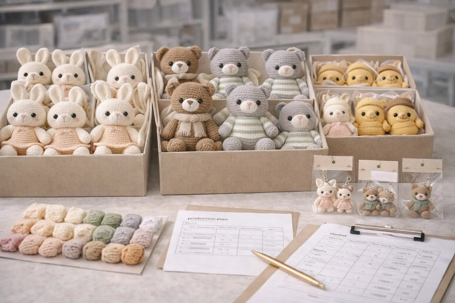 Handmade crochet manufacturing workshop with structured production environment and compliance-oriented workflow