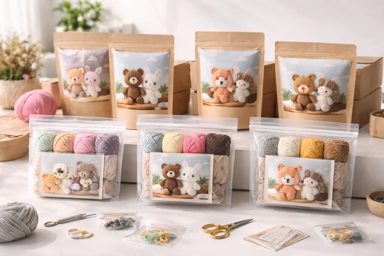 Retail DIY kit series displayed as a cohesive collection