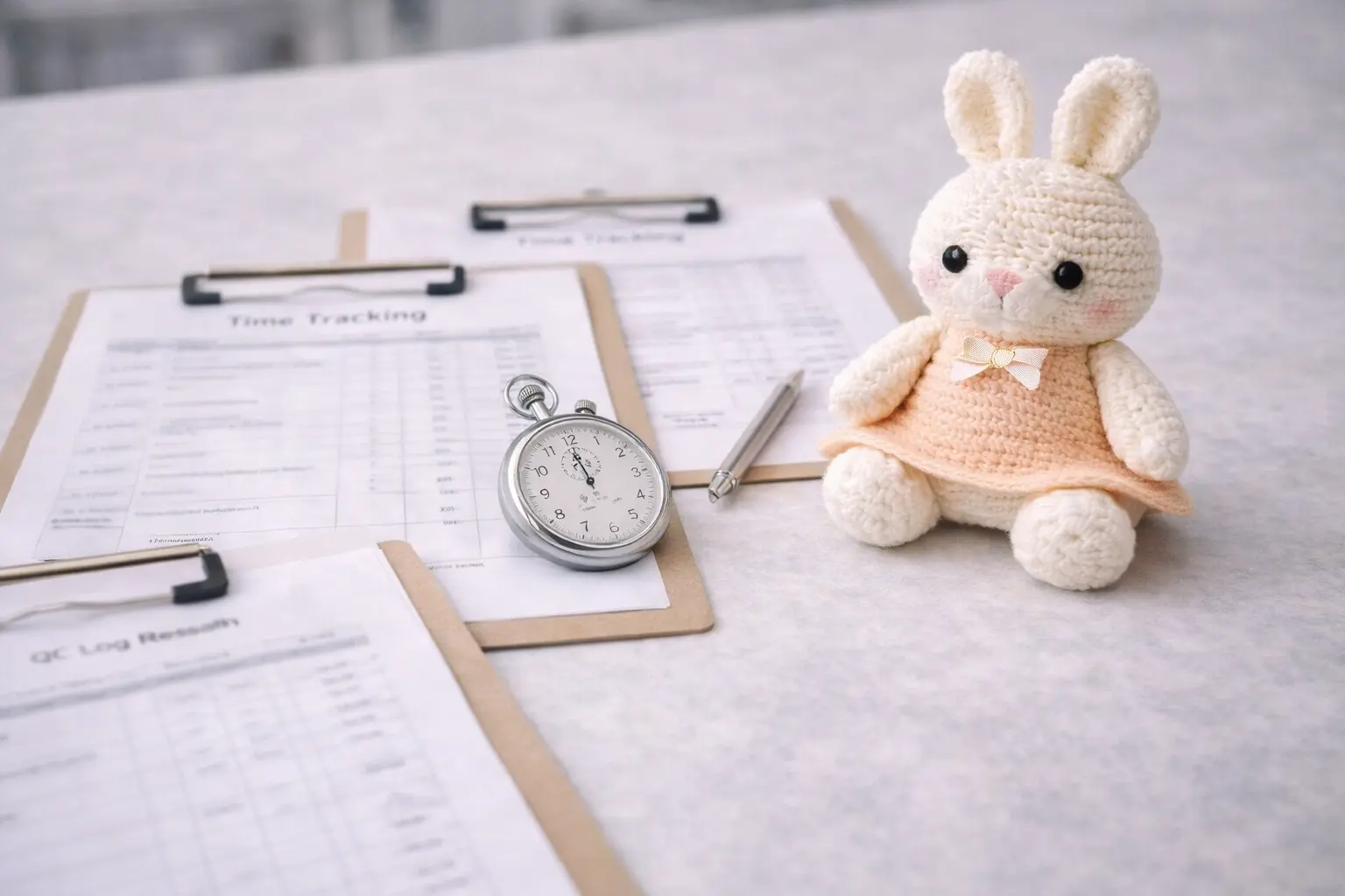 Client preparation desk with references, notes and project materials