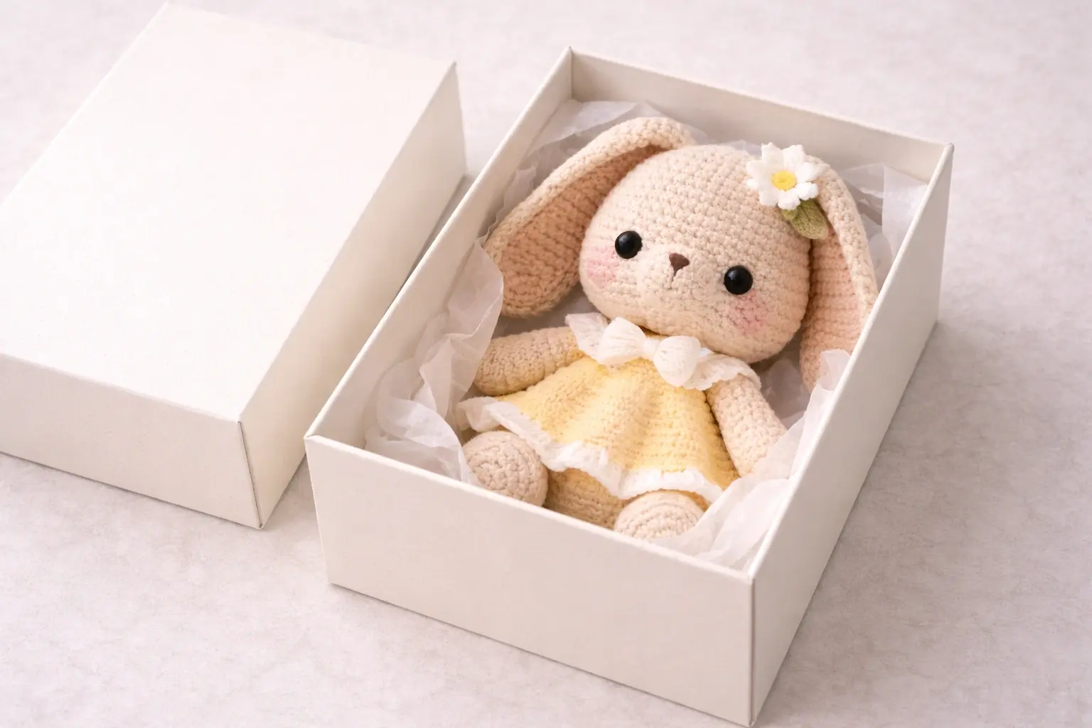 Limited edition crochet plush collectibles packaging