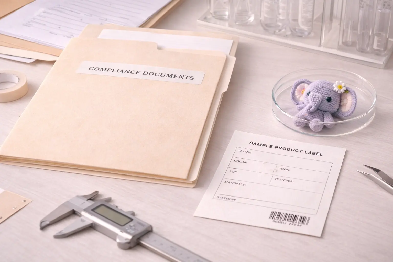 Compliance document workflow and safety material review process for handmade products