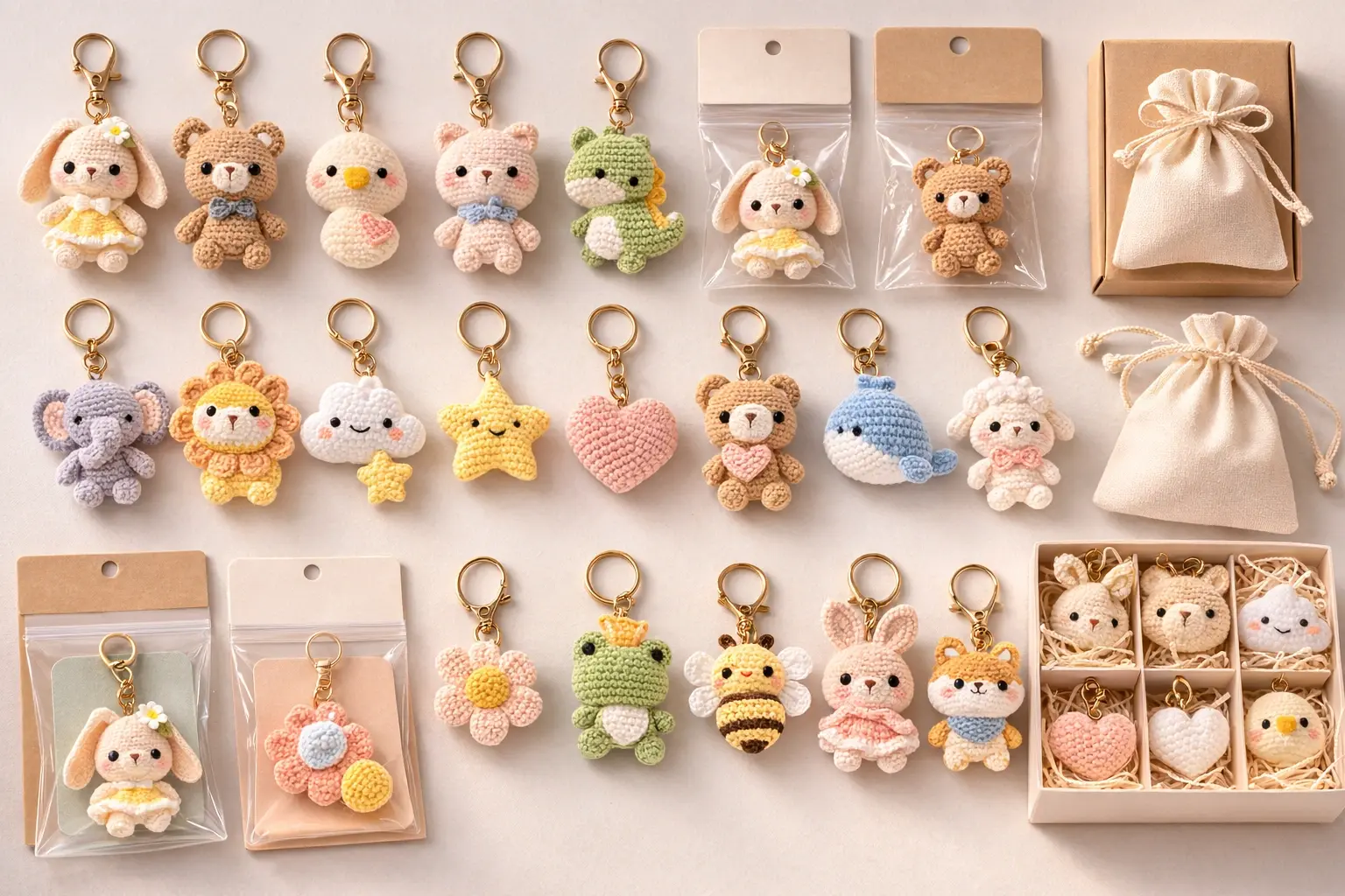 Promotional mini crochet keychains for campaigns and events