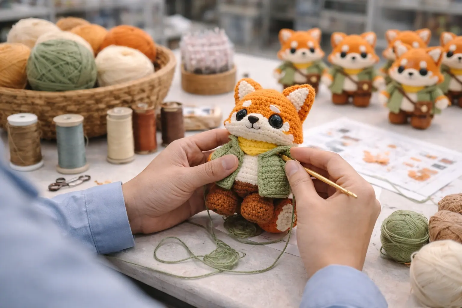Sampling process and prototype development for crochet products and plush items