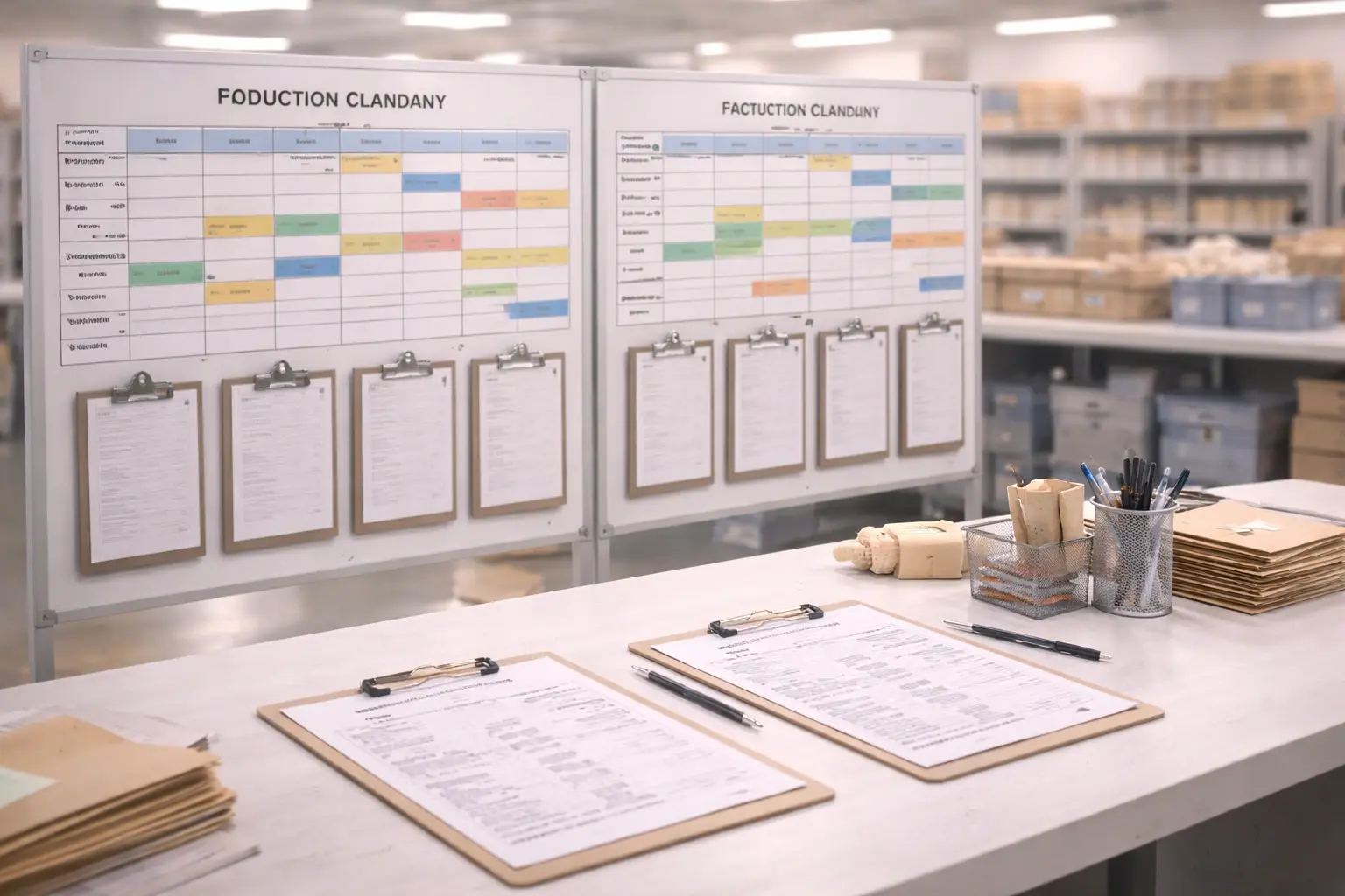 Production capacity planning board, schedule layout, and workshop coordination system