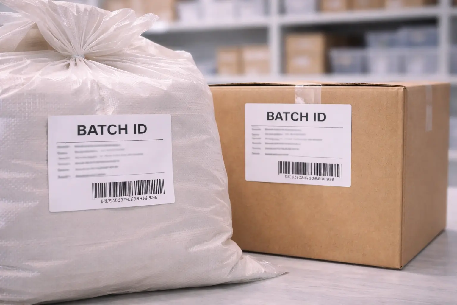 Batch traceability labels and packaging identification for handmade production